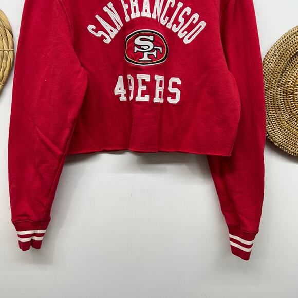 '47 San Francisco 49ers Crop Cropped Crew Neck Sweatshirt Small Red Football - Picture 5 of 6